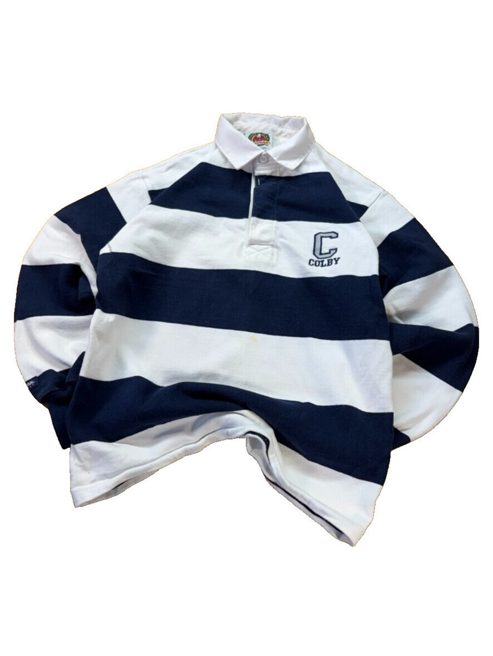 VTG Barbarian Colby College Rugby Small Navy White Striped
